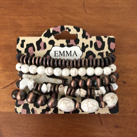 Emma Beaded Teepee Tana Bracelet With Turquoise Set 74680 New - Picture 10 of 10